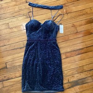blue velvet dress